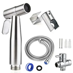 Bidet Sprayer for Toilet, Stainless Steel Bidet Sprayer Kit, Easy Install Toilet Bidet Attachment for Personal Hygiene and Cleaning, Toilet Bidet Sprayer with Bidet Hose for Feminine Wash (1) Handheld