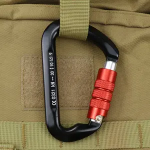 Aviation aluminum D-type mountaineering buckle, fast-hanging D-type, main lock, climbing equipment safety lock, aerial work safety buckle