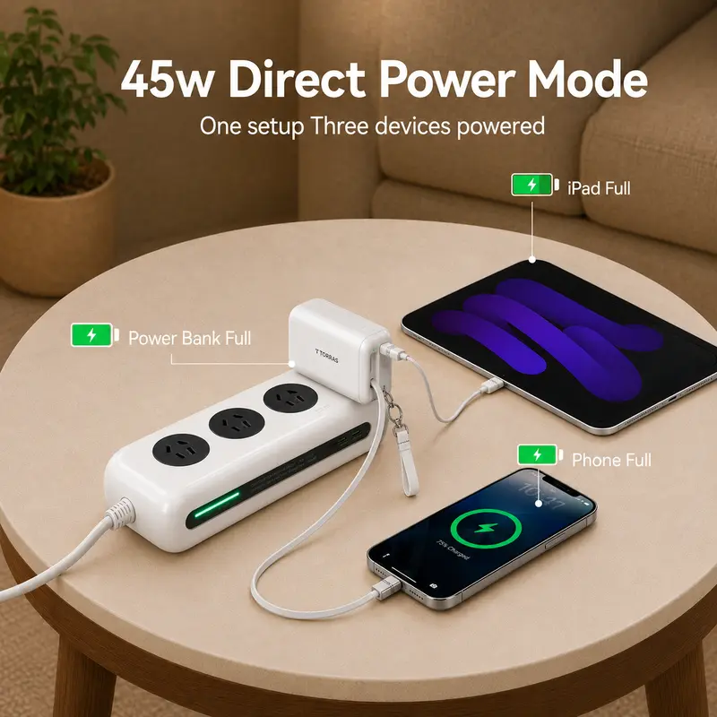 TORRAS EasyGo Series 3-in-1 Charging System for iPhone 18 Pro, 45W