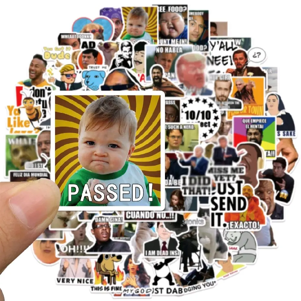 100 Pieces New Trendy Funny Meme Vinyl Decorative Stickers for Laptops Water Bottles Skateboard Backpacks etc