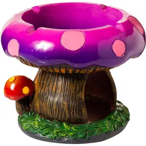 Mushroom-Themed 6" Storage Box with Ashtray – Decorative Stash Box for Home or Outdoor Use