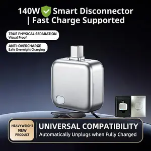 140W Smart Auto Stop Charging Adapter, Physical Disconnect Battery Guard with Intelligent Power Cut-Off, Fast Charging Protector for Phones, Tablets & Laptops, Anti-Overcharge Safety Charger for Overnight Charging #FathersDay #GiftForDad