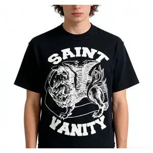 SAINT VANITY Letter Logo T-Shirt High Quality Cotton Oversized Tee Multi Color Streetwear Aesthetic Casual Summer Outfit Unisex Top