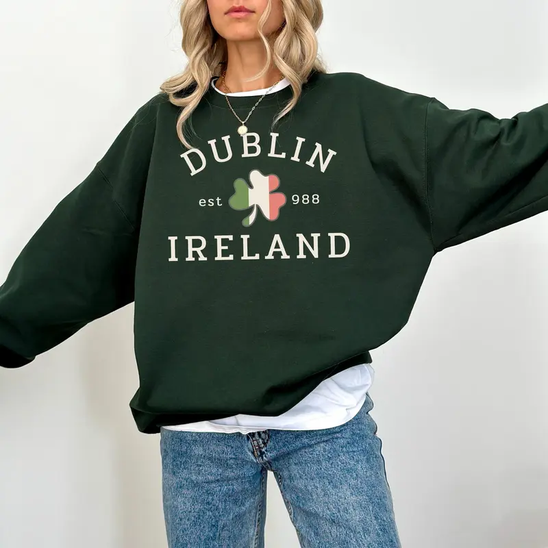 St. Patrick's Day Dublin Ireland Sweatshirt, St. Patrick's Day Sweater, St. Patrick's Day Crewneck, Lucky Sweater