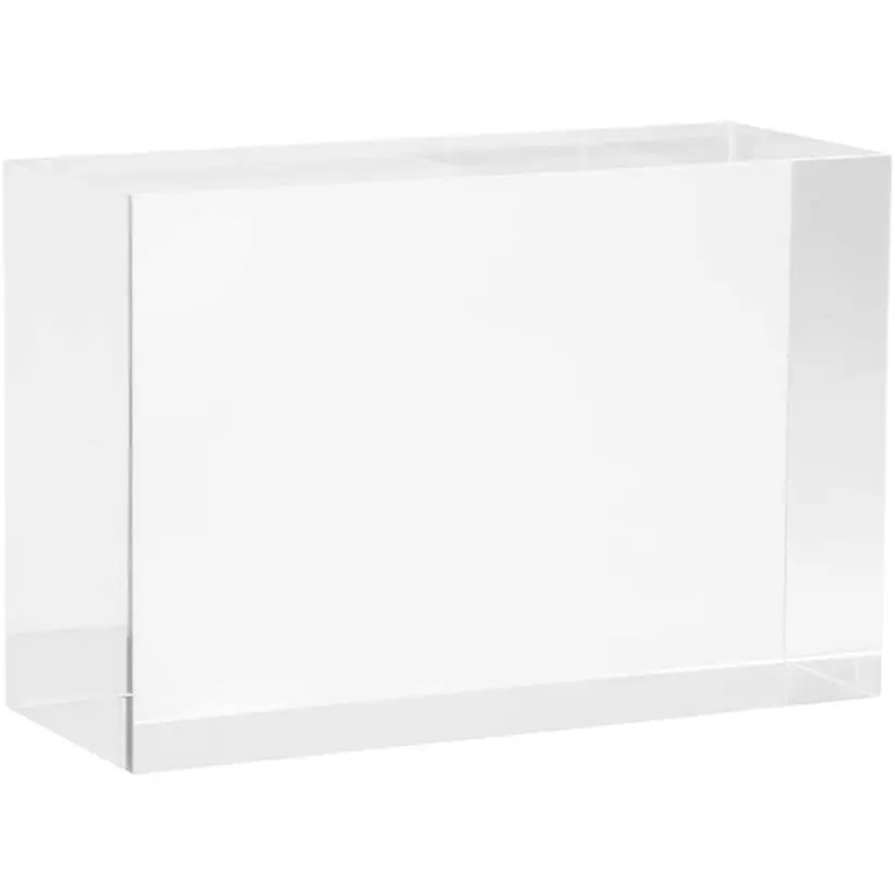 Clear Solid Acrylic Block 6" x 4" x 2.36", All Diamond Polished Rectangle Cube for Display, Plexiglass Lucite Jewellery Block
