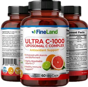 FineLand ULTRA C-1000 Antioxidant Support, Buffered, Non-Acidio Calcium Ascorbate With Bioflavonoids, Rutin and Acerola Healthy Immune Support Healthcare Vitamin
