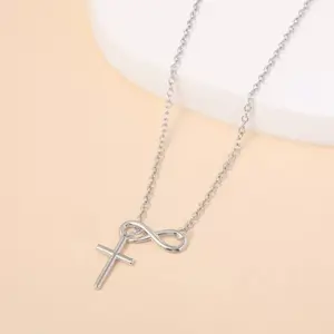 High-Quality Stainless Steel Golden Cross Necklace, Anti-Fading, Elegant Simple Design, Perfect for Daily Wear or Parties, Women's Fashion Jewelry Gift