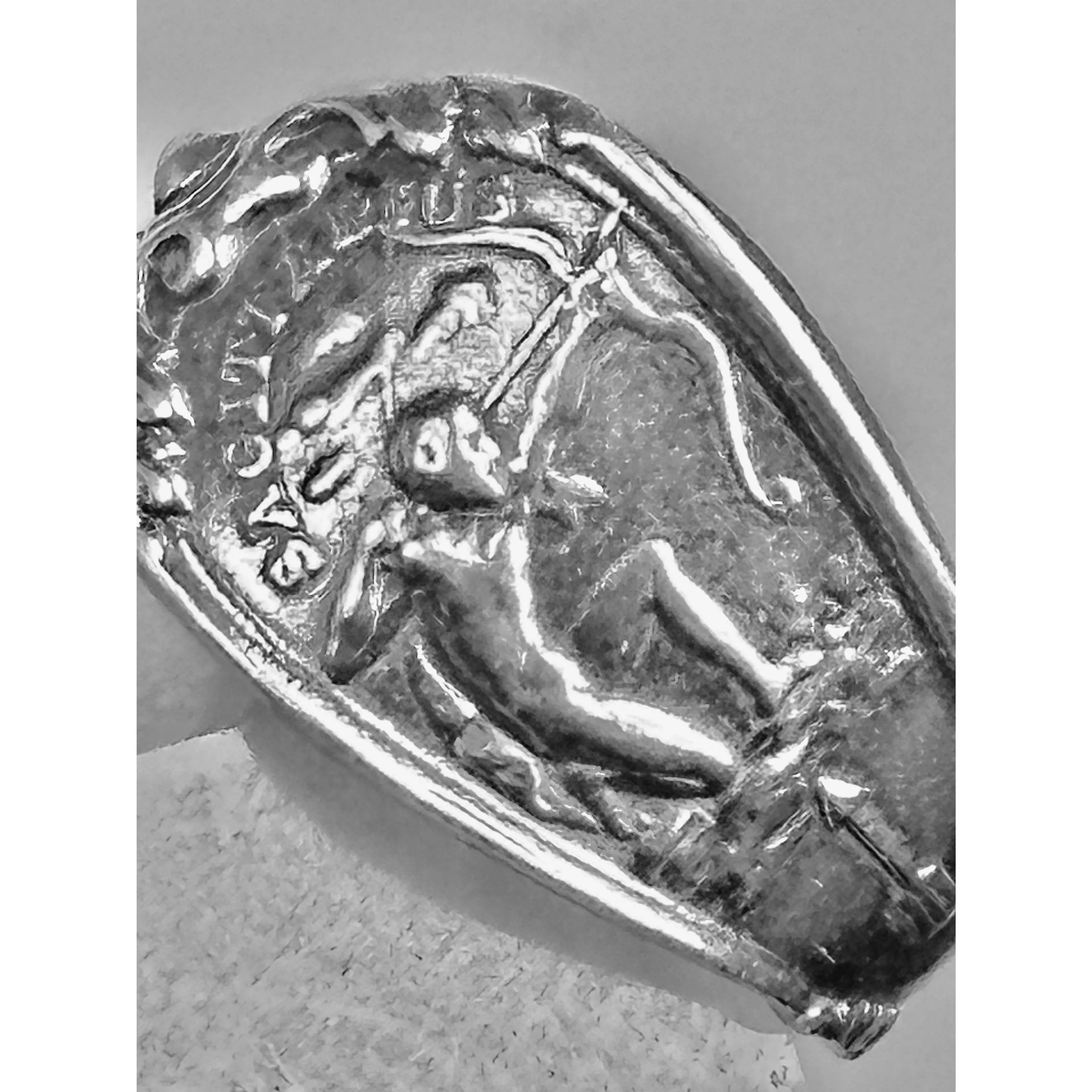 Sagittarius Spoon ring Centaur Archer Nov birthday astrology band size 7.50 sterling