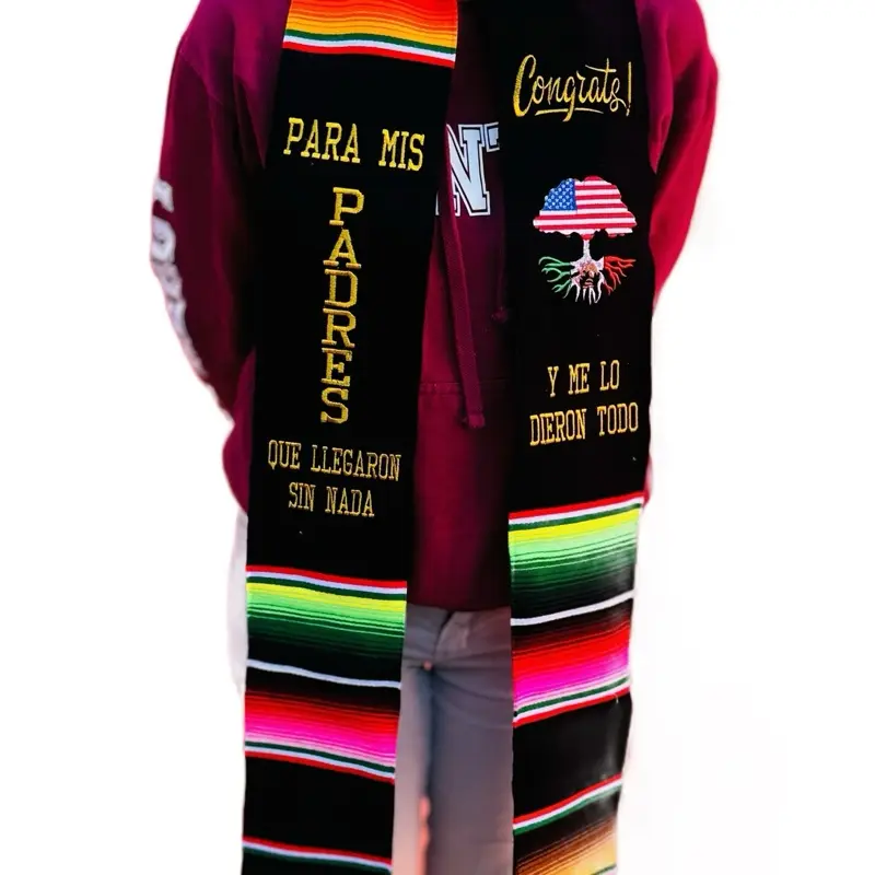 Graduation Stoles /Mexican sarape Text, Ideal for Graduation Celebrations Graduation Sash