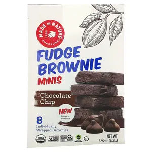 Made in Nature Fudge Brownie Minis, Chocolate Chip, 8 Individually Wrapped Brownies, 5.92 oz (168 g)