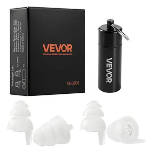 VEVOR Concert Ear Plugs EC-3003, 2 Pairs Reusable High Fidelity Musician Earplugs with 27 dB Noise Reduction, Soft Silicone, Portable Aluminum Case