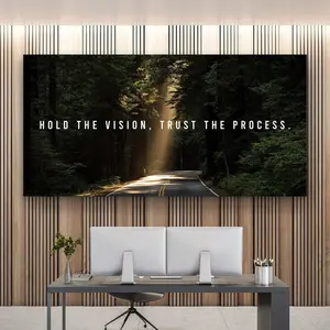Hold The Vision Motivational Wall Art Landscape  Poster Unframed   Modern Office Decor, Inspirational Art Quote Entrepreneur Success  Poster Unframed