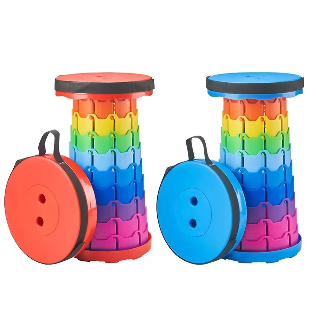 【A1】Portable Telescoping Stool , Retractable & Sturdy Design, Maximum Capacity 440 lb, Collapsible Folding Seat for Camping, Hiking, Mountain Climbing