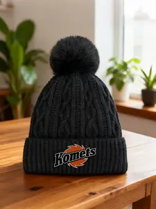 2026 new unisexTrendy Pom-pom beanie with Fireball Team Logo Breathable Quick-Dry Unisex Hat for Sports Casual Wear Stylish Accessories for Men and Women