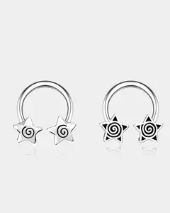 2PCS Star Horseshoe Septum Ring