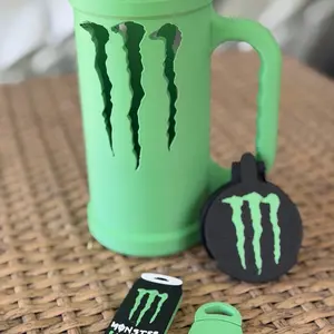 Monster Energy Drink Holder - Pink Cup with Monster Logo, Ideal for Energy Drinks, Perfect for Fans Drinkware