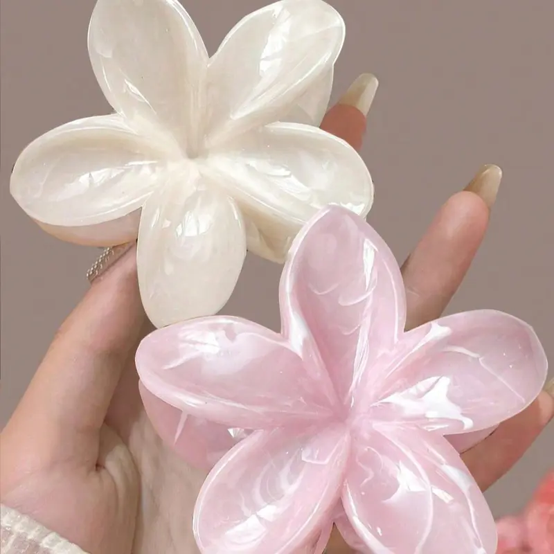 Flower Shaped Hair Claws, Flower Hair Clip, Super Cute Clips, Cute Lightweight Fashionable Hair Accessories for Women & Girls, Minimalist Headwear Suitable for Thick Hair, Hairclips
