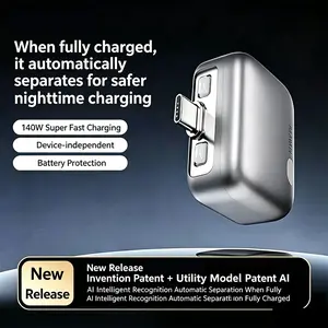 140W Auto Disconnect USB C Charger Adapter, AI Intelligent Full Charge Automatic Physical Separation Fast Charger, Anti Overcharge Battery Protection for Safe Overnight Charging, Universal for Type-C Phones, Laptops, Tablets