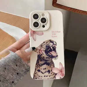 Leopard print, tiger print, pastel floral, retro white hollowed-out TPU phone case, compatible with iPhone 17/16/15/14/13/12/11/X/XS/XS Max/16 E/12/13 Mini. Creative and elegant, it's the perfect holiday gift for friends, family, and yourself.