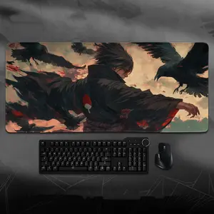 Anime Desk Mat, Akatsuki Crow Scene Anime Mouse Pad, Keyboard Mat, Clan Shinobi Desk Mat For Office, Gift For Gamer