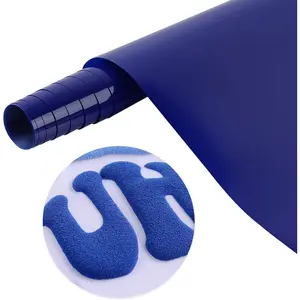 Puff Vinyl Heat Transfer - 10inches x 6ft 3D Dark Blue Puff HTV Roll Heat Transfer Vinyl Foaming Colorful Puffy Iron on Vinyl for T-Shirts DIY