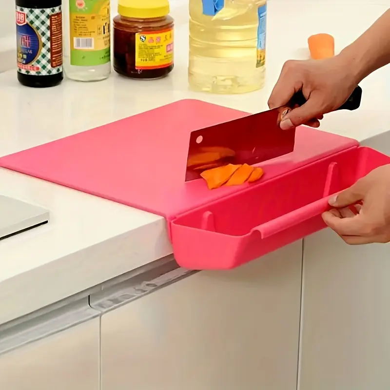 1pc, 2in 1 Cutting Board, Non-Slip Detachable Chopping Board And Food Container, Kitchenware, Kitchen Tools, Kitchen Gadgets, Kitchen Stuff, Kitchen Storage Accessories, Kitchen Storage Solutions, Home Kitchen Items