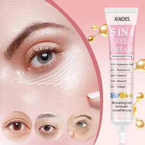 Xiaoks 5-In-1 All-In-One Eye Cream 20g, Moisturizing Brightening Repair Firming, Hyaluronic Acid Niacinamide Vitamin C E Collagen