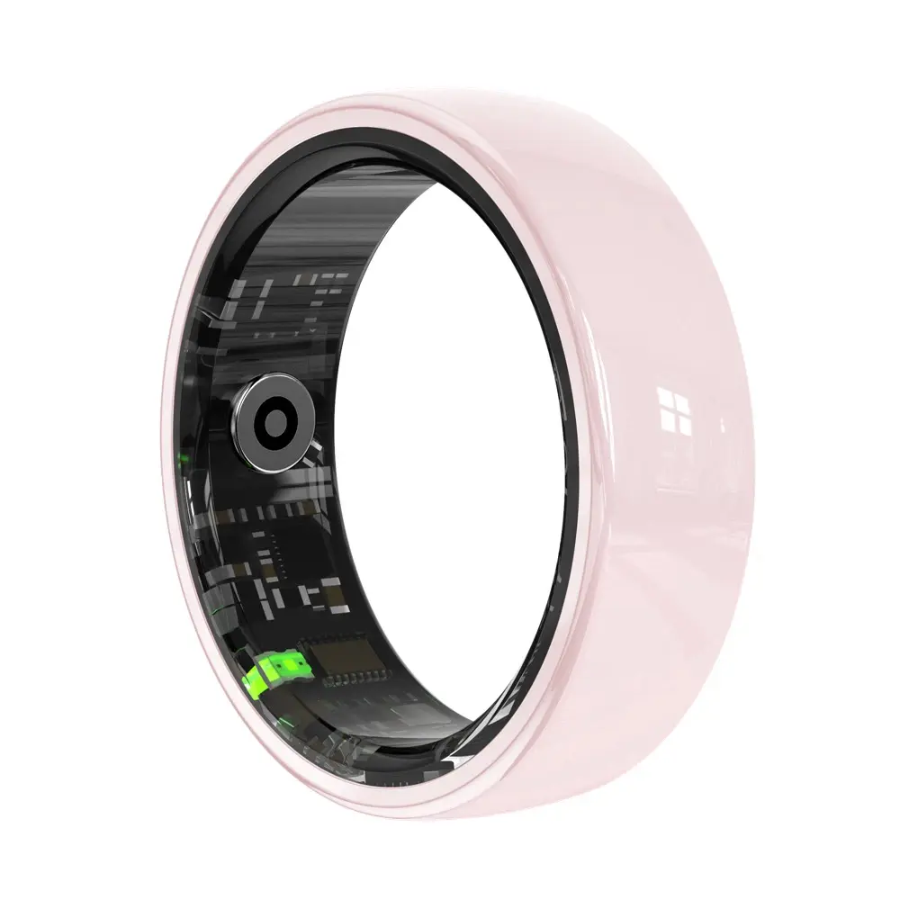 COLMI R02 Gold Smart Ring - IP68 Waterproof Health Tracker with Body Temperature, Heart Rate, SpO2, Sleep Monitoring - Note to Confirm Finger Size Before Order, Father's Day Gift