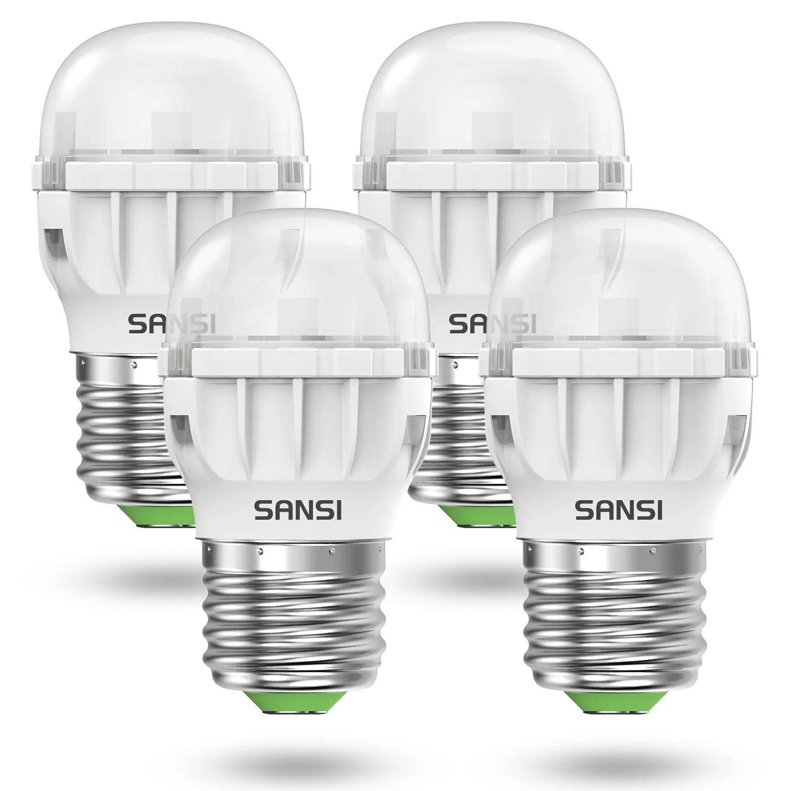 SANSI LED Appliance Light Bulb 45W Equivalent, 5000K Daylight White 450 Lumen 4W Refrigerator Light Bulb A11 Small LED Light Bulb for Household Lighting, E26 Base, Waterproof, Non-Dimmable