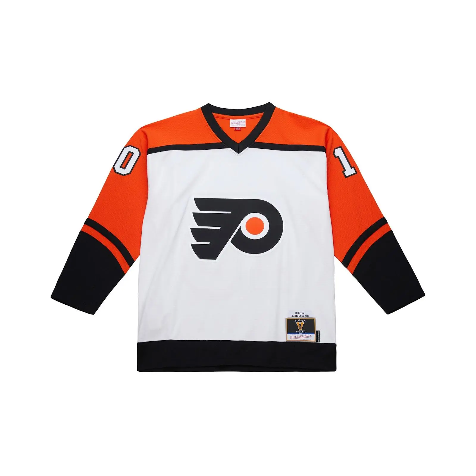 John LeClair Philadelphia Flyers 1996-97 White Power Play Jersey NHL Throwback Hockey Fan Gear Mitchell & Ness