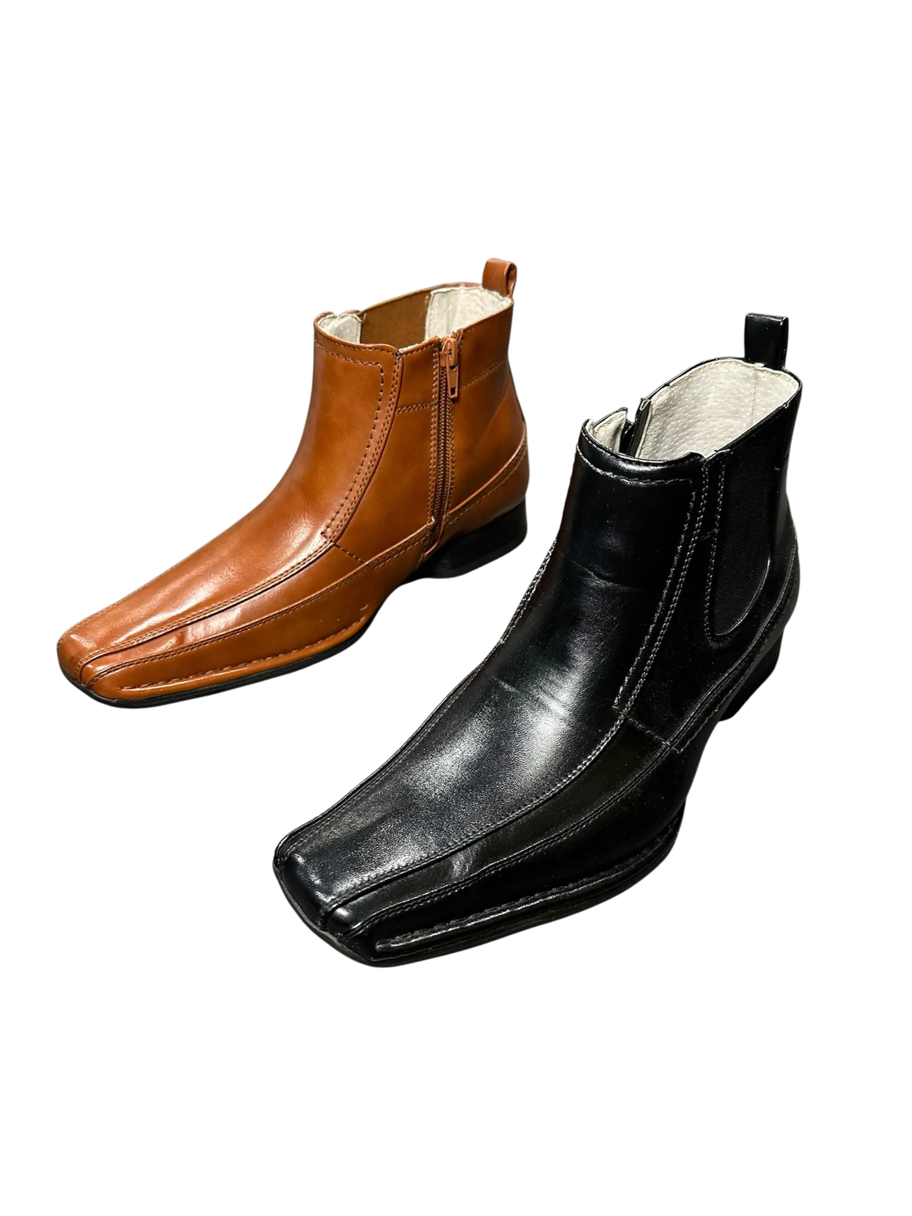 Botas Hombre Punta Semi Cuadrada con Cierre Lateral