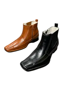 Botas Hombre Punta Semi Cuadrada con Cierre Lateral