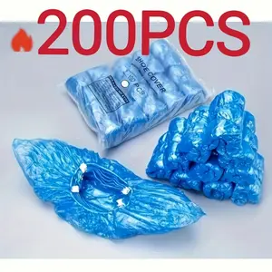 200pcs T-Shape Disposable Shoe Covers - Waterproof, Durable Plastic Boot & Shoe Protectors for Indoor/Outdoor Use, Perfect for Halloween, Christmas, and Carnival Parties, Carnival Accessories | Tshaped Covers | Disposable Covers, Shoe Cover