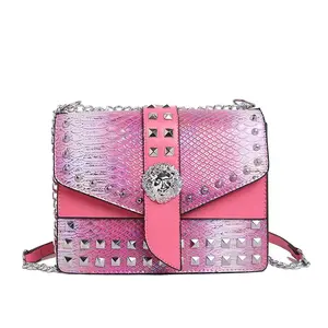 H168-New women's crocodile pattern retro chain single-shoulder bag  crossbody bag