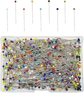 500 count Sewing Pins, Ball Glass  Pins, 1.5 inch Straight Pin, Ball  Quilting Pin, Straight Pin for Fabric (Colorful)