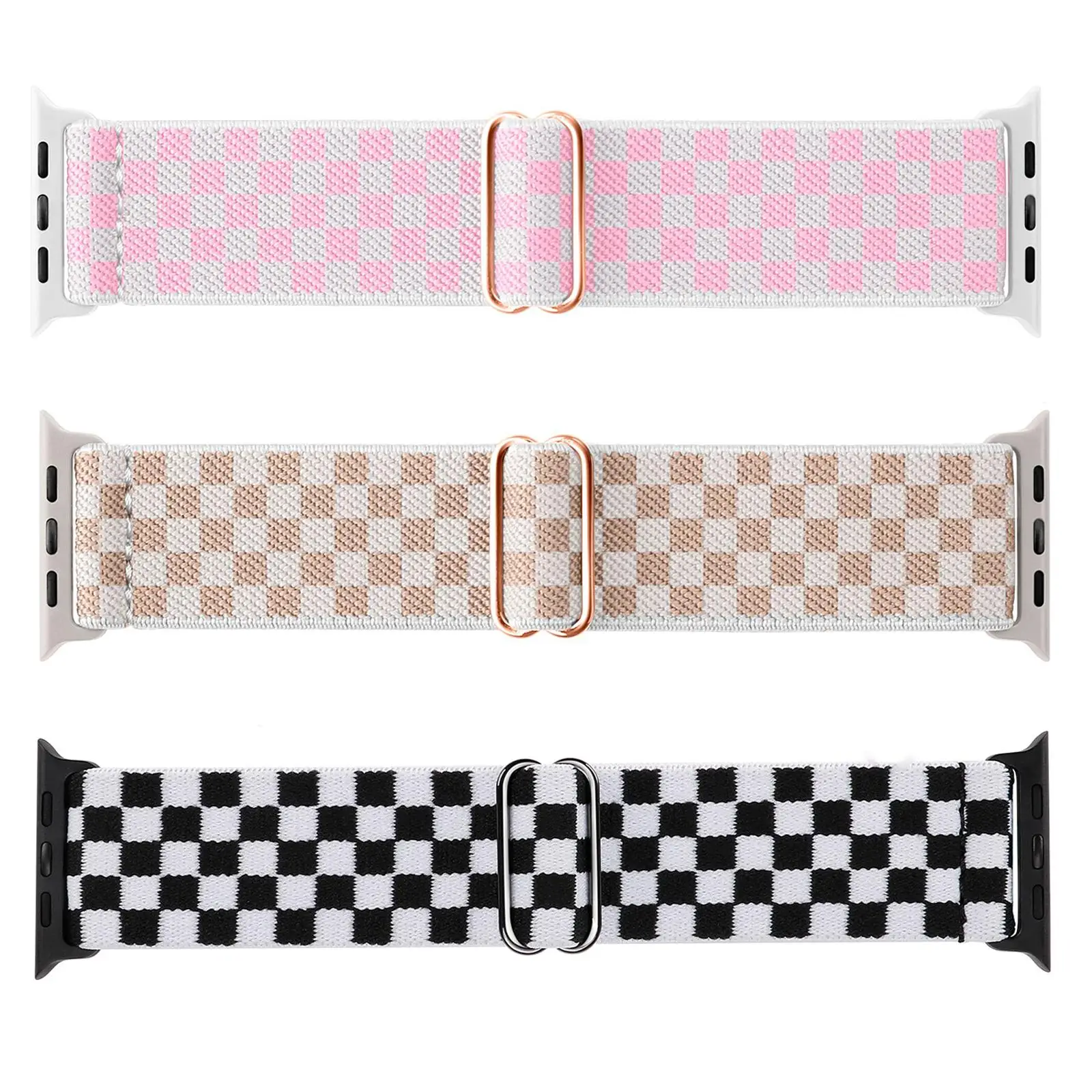 Stretchy Watch Band (Band Only), 3 Counts Water-resistant Solo Loop Elastic Sport Band, Replacement Watch Band for iWatch Series 10 9 8 7 6 5 4 3 SE U