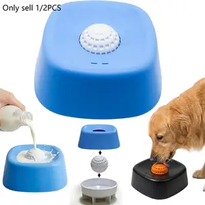 Slow Feeder Dog Bowls for Liquid with Rolling Ball, Feeding Supplies, Interactive Lick Bowl Anti-Slip Slow Feeder for Wet Food, for Liquid Treat, Dog Licking Bowl with Rolling Balls for Bone Broth & Yogurt, for Large Medium Small Puppy Breeds