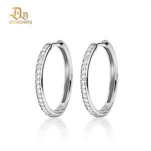 Delzzad 14K Gold-Plated Bling Hoop Earrings S925 VVS Synthetic Moissanite Unisex Earrings Jewelry Perfect Birthday Anniversary Christmas Gift for Men Women Silver Earrings Golden Earrings Wedding Set