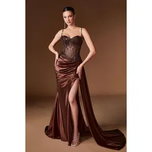 La Divine CD868 - Embellished Lace & Satin Fitted Gown