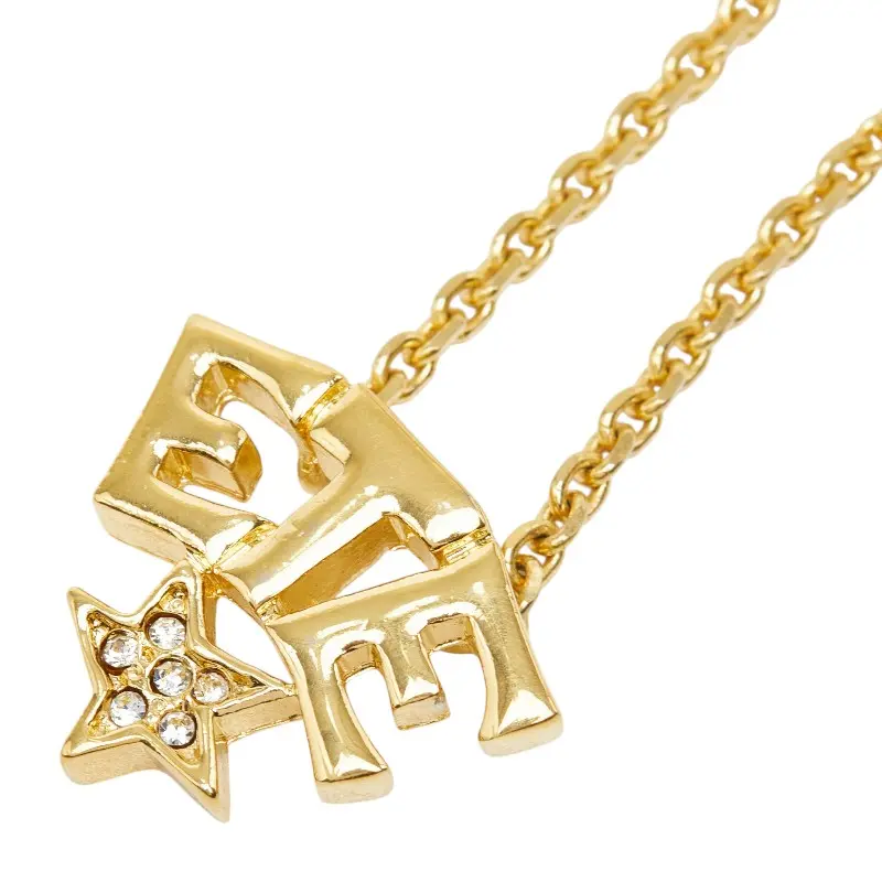 Pre-owned Yves Saint Laurent Gold-plated Small Leather Goods Saint Laurent Star Pendant Necklace