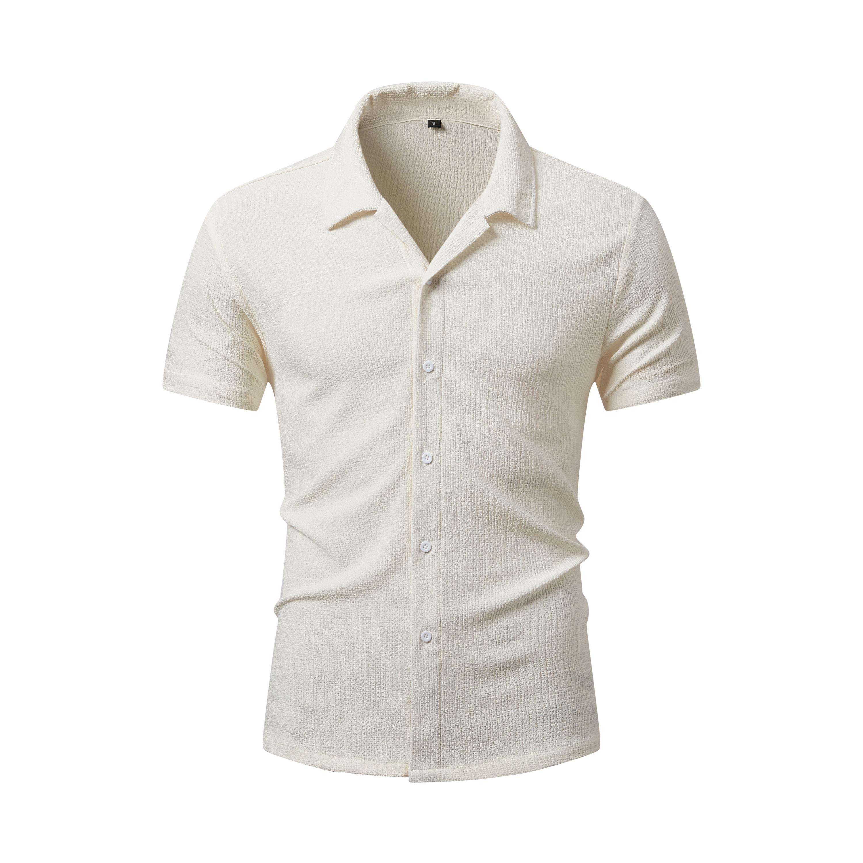 2-Pack Men’s Short Sleeve Shirts – Casual Business Style, Slightly Stretchable, Wrinkle Resistant, Slim Fit, Comfortable and Stylish,SummerWins
