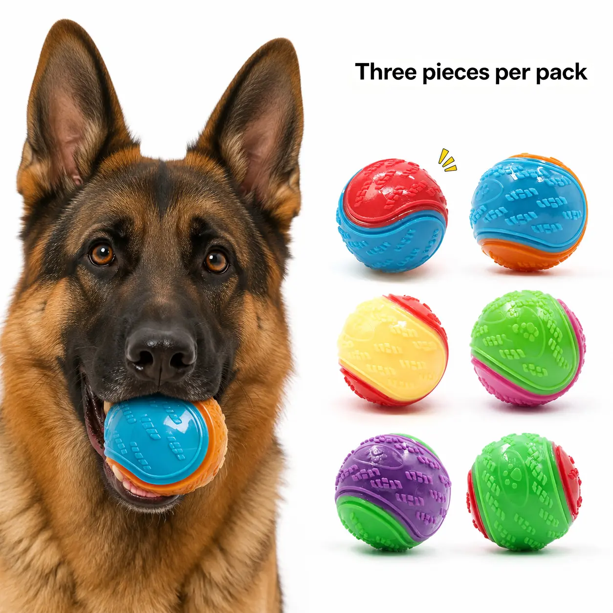 Durable Squeaky Interactive Tough Chewer Dog Chew Balls, Textured for Fetch Play and Teeth Cleaning pet shop toys Interactive Indoor & Outdoor Play, One Size, Animal Print Juguetes Para Perros