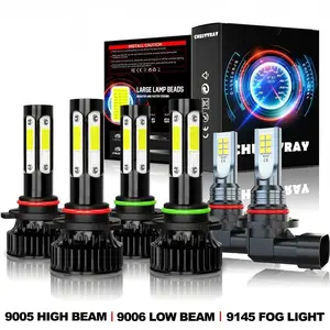 For Toyota Sienna 2006 2007 2008 2009 2010: 6-Pack LED Headlight and Fog Light Bulbs, 6000K Cool White Kit