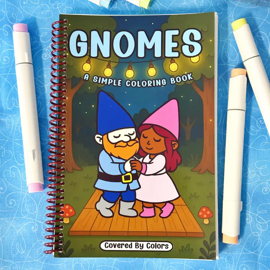 Gnomes Bold and Simple Coloring Book Spiral Bound easy coloring