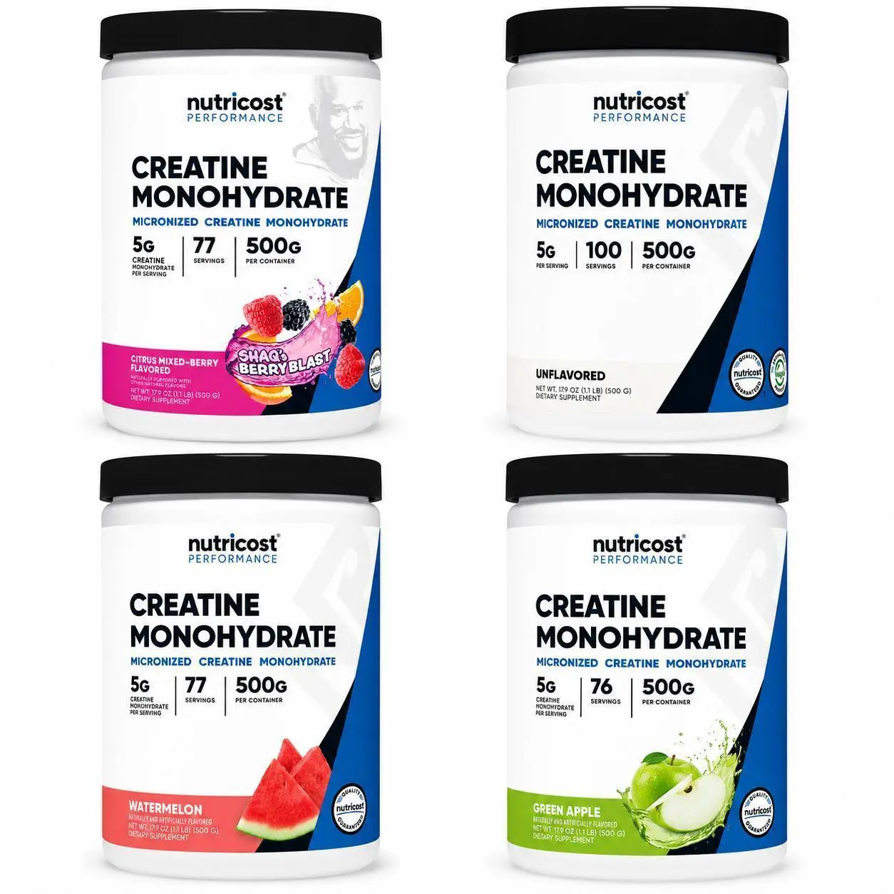 Nutricost Microgranulated Creatine Monohydrate Powder 500g, 5000mg per serving (5g) - 100 servings, 17.9 oz - Multiple Flavor Options