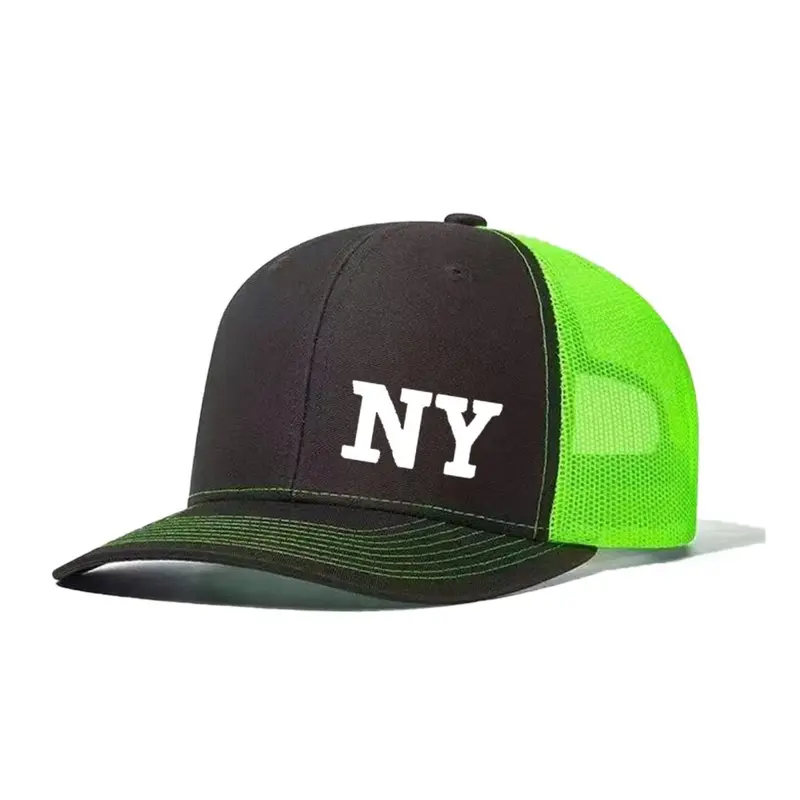 Unisex NY Letter Print Trucker Baseball Cap, Casual Hat, Mesh Fabric, Adjustable Fit Quality Caps, Street Style Fitted Hat for Men and Women, Adjustable Streetwear Hat