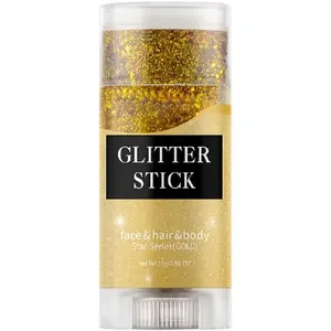 Gold Face and Body Glitter Stick Sparkling Neon Outfit Party Holographic Sequins Paint Body Glitter Gel Makeup