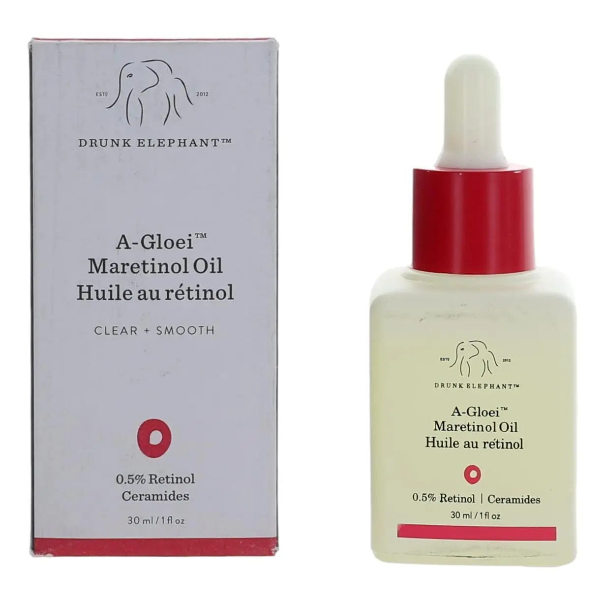 Drunk Elephant A-Gloei Maretinol Oil - 0.5% Retinol, Ceramides, Daily Smoothening Facial Oil, Serums & Essences, 30ml/1 fl oz (1-1.9 fl oz Range), All Seasons Bottle, Single Item