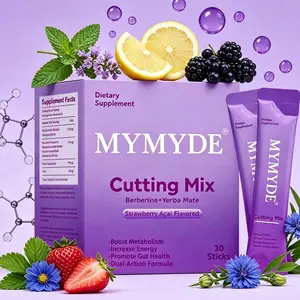 MYMYDE Cutting Mix - Berberine + Yerba Mate for Gym Goals, Metabolism & Energy Support, 30 Sticks Drink