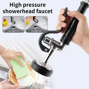 High Pressure Kitchen Faucet Sprayer – Solid Brass Handheld Shower Head, Pre-Rinse Pull Down Spray Head for Dishwashers & Commercial Sinks, Anti-Burst, Water Saving, Chrome Plated